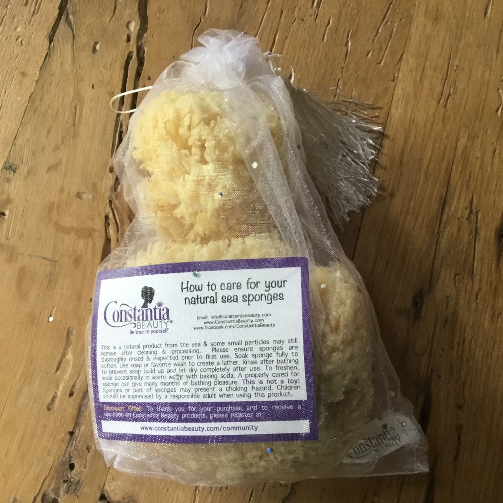 Sea Sponges bath or cosmetics 2pc L + M Constantia Beauty New Package multiple